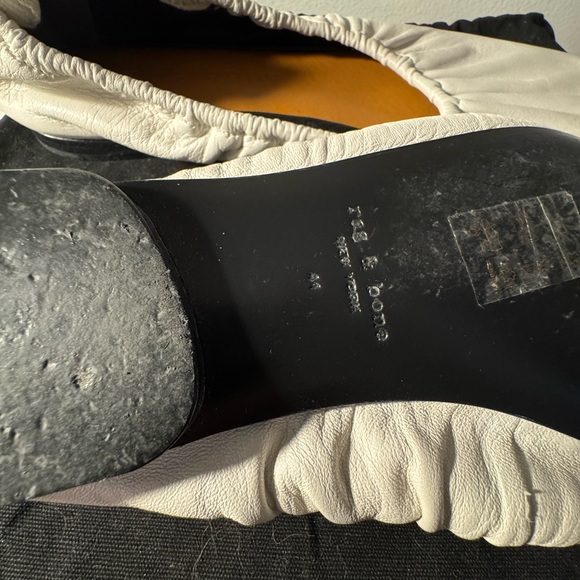 Rag & Bone White Leather Ballet Flats Size 41 - Picture 3 of 5